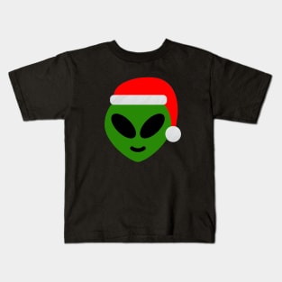 christmas green santa alien emoji Kids T-Shirt